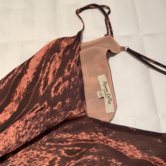 Chiffon rose colored abstract print maxi dress - Picture 3 of 5